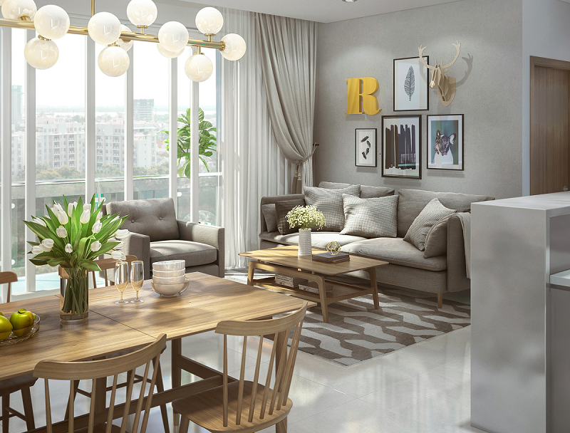 Tiến độ hoàn thiện căn hộ Masteri 75m2 hai phòng ngủ Thảo điền Thủ Thiêm
